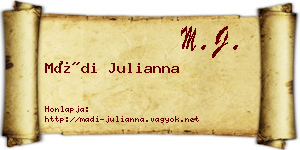 Mádi Julianna névjegykártya